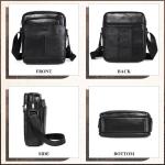 Leren schoudertas voor heren, vintage schoudertas, crossbody bag, messenger bags voor heren, zwart, A-zwart