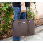 - Dames Bugatti Handtas Draagtas - Shopper Tote PU Leer Schoudertas - Veel Zakken Vakken Rits Crossbodytas - Vrouwen Meisje Tassen - Mode Stad Werk - Taupe Bruin