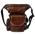 Waterdichte motortas leer heren ontwerp casual messenger sling tas reizen zware heupriem pak been tas (kleur 3)