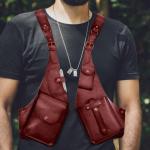 Gkumgwo Anti-Diebstahl-Geschirr aus Leder – verstellbares Geschirr, Geldbörse, mittelalterliches Retro, Handy-Tasche für Männer und Frauen, verstellbarer PU-Lederriemen, Brief