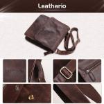 Leathario Leren schoudertas voor heren, messgerbag, leren tas voor business, retro
