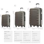 Beibye Hard Case Trolley koffer met dubbele wieltjes, maat M, L, XL, bruin