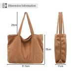 Uniseks schoudertas voor dames, tote bag, corduroy tas, grote schoudertas, shopper, handtas, casual, crossbody tas voor school, universiteit, kantoor, werk, reizen, uitstapjes, win
