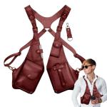 Gkumgwo Anti-Diebstahl-Geschirr aus Leder – verstellbares Geschirr, Geldbörse, mittelalterliches Retro, Handy-Tasche für Männer und Frauen, verstellbarer PU-Lederriemen, Brief