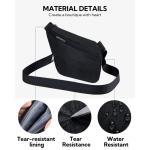 Crossbody Sling Bag voor heren en dames, schoudertas met grote capaciteit, licht en eenvoudig te dragen, borstzak, multi-pocket rugzak, zwart, Small, Eenvoudige casual platte schou