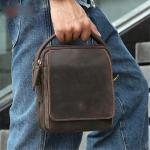 Retro kleine vierkante tas Messenger handtas casual business kleine tas schoudertas heren tas (A 17 * 20 * 8cm)