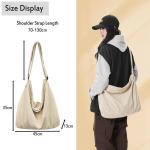 Schoudertas voor dames, handtas, corduroy tassen, grote shopper, tote bag, schoudertas, casual crossbody tas voor school, universiteit, kantoor, werk, reizen, uitstapjes, winkelen,