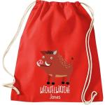 ShirtInStyle Kinder Turnbeutel, lustige Tiere Wildschwein, Wechselwäsche mit Wunschtext, Kinder, Tiere Zoo Kindertag Beutel