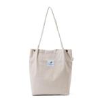 Koord Tas Womens Grote Corduroy Tote Bag Vrouwen Schouder Handtassen voor School Winkelen Werk College Casual, Beige-2, L, Retro