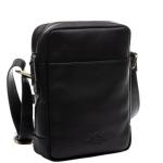 Kleine schoudertas van echt leer, messenger bag Dublin - schoudertas met schouderriem - lederen tas voor heren en dames handgemaakt, zwart, Small