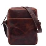 Dublin kleine schoudertas van echt leer, schoudertas met schouderriem, handgemaakt, cognac, Small