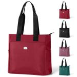 grote schoudertas voor dames, voor dames van lichtgewicht nylon, waterdichte Oxford-stof, damesshopper met meerdere zakken, geschikt voor winkelen, reizen, werk, kantoor (rood)