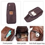 FANDARE Sling Bag leren borsttas, schoudertas, waterbestendige draagtas, voor heren, schoudertas voor wandelen, fietsen, reizen, vrije tijd of multifunctionele dagrugzak