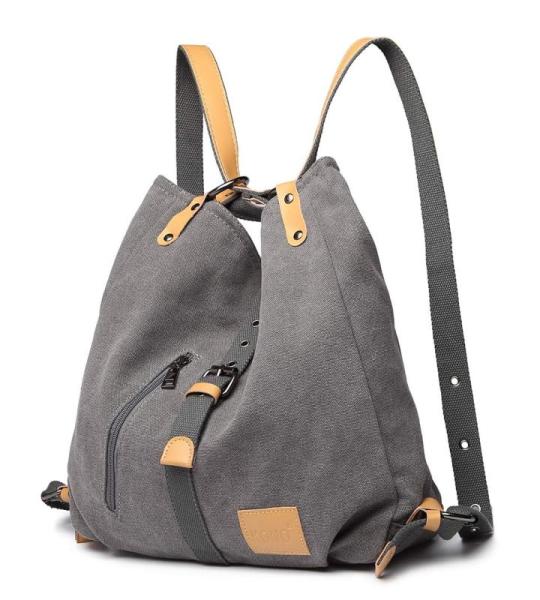 Dames canvas handtas rugzak vrouwen schoudertas shopper tas vintage hobo schoudertas voor werk school reizen,Grijs