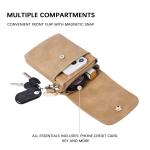 Mobiele telefoon om te hangen, leer, mobiele telefoon-schoudertas voor dames, mobiele telefoon met portemonnee om om te hangen, handtas dames schoudertas voor designer, A-09-bruin,