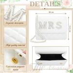 Mrs Clutch voor dating portemonnee voor de bruid met glinsterende diamanten, leren bruiloftsbruid, cadeau voor vrijgezellenfeest, afstudeercocktails, verloving avond, Wit