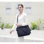Canvas Tote Bag, Grote Schouder Hobo Bags Crossbody Bag Travel Tote Handtas alles tas met brede riem, Zwart, L