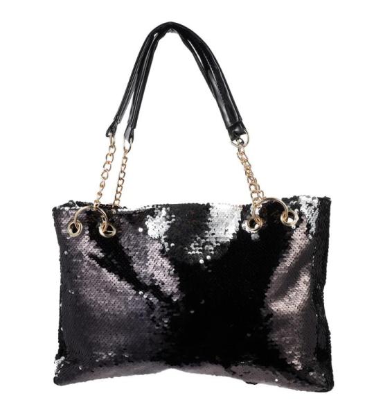 HAPINARY Vintage crossbody-tassen voor zwarte crossbody portemonnees voor pluizige schoudertas grote capaciteit kettingtas schoudertas sequenties draagtas dagelijks
