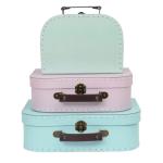 Jewelkeeper - Pappkoffer, Satz von 3 - Storage Geschenkboxen für Geburtstag, Hochzeit, Kinderzimmer, Büro, Dekoration, Displays, Spielzeug, Fotos - Retro Pastell Aufbewahrungsbox