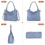 BAIGIO 2-delige handtassen voor dames, schoudertas, grote shoppertas, PU-leer, schoudertas, draagtas, hengseltas, cadeau, tote bag set met portemonnee, ritssluiting, voor kantoor, 