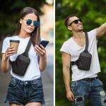 Waterdichte Crossbody Tas Klein, Borstzak met Meerdere Zakken, Anti-diefstal Sling-Schoudertas, Voor Wandelen, Reizen, Joggen Enz, Zwart
