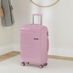 KONO Koffer Mittelgroß 4 Rollen Leicht Hartschalenkoffer Reisekoffer mit TSA Schloss und YKK Reißverlüsse, Polypropylen Rollkoffer Trolley für Business Reise Schule (Pink, L (6
