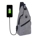 Sling Bag met USB-Oplading, Borsttas met Verstelbare Riem, Multi-Pocket Crossbody Borst Tas, Wandelen Casual Outdoor Borstzak voor Heren (inclusief 1 x USB-kabel)