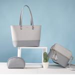 Handtas Dames Shopper Schoudertas Dames Handbags Set Women Grote Damestas Handtassen 3-Delige Set, Lichtgrijs Grijs