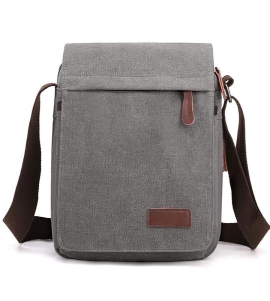 CHDWEY Umhängetaschen für Herren Leinwand Umhängetasche for Männer Tragbare Kurzstrecken Messenger Bag Multifunktionale Reisebrieftasche und Handtaschen Sack(Grijs)