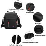 Schoudertas schoudertas messenger bag heren tas om te hangen klein heren canvas mobiele telefoon tas mannen voor werk school reizen, zwart2