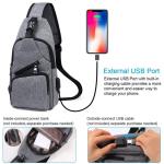 Sling Bag met USB-Oplading, Borsttas met Verstelbare Riem, Multi-Pocket Crossbody Borst Tas, Wandelen Casual Outdoor Borstzak voor Heren