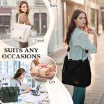 Corduroy draagtas, grote schoudertas voor dames, lichtgewicht casual crossbody handtas met rits voor werk, reizen, winkelen, Zwart