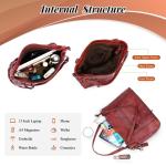 BAIGIO 2-delige handtassen voor dames, schoudertas, grote shoppertas, PU-leer, schoudertas, draagtas, hengseltas, cadeau, tote bag set met portemonnee, ritssluiting, voor kantoor, 