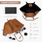 Handtas Tote Bag kunstleer grote capaciteit shopper tas schoudertas grote hengseltas shopping bag met twee meerval haren draagtas voor winkelen zwart, A3 bruin leer, 560 x 320 x 18