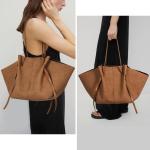 Handtas Tote Bag kunstleer grote capaciteit shopper tas schoudertas grote hengseltas shopping bag met twee meerval haren draagtas voor winkelen zwart, A4-bruin gematteerd