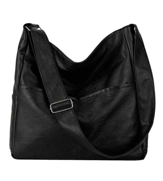 RYTEJFES Tas voor dames, blauw, zwart, modieus, grote handtas, schoudertas met veel vakken, schoudertas, handtassen, casual damestas voor kantoor, school, winkelen, reizen