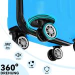 BEIBYE Harde koffer, trolleykoffer, rolkoffer, reiskoffer, handbagage, 4 wielen, M/L/XL, turquoise
