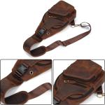 newsbirds Heren echt lederen borsttas schoudertas sport outdoor schoudertas wandelrugzak, 9455 bruin, Retro