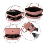 Schoudertas voor dames, schoudertas met ritssluiting, crossbody tas, leren handtas, klein, dagrugzak, koraalrood, Minimalistisch