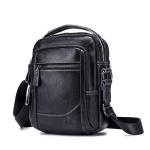 CHDWEY Umhängetaschen für Herren Männer Echtes Ledertasche Crossbody Taschen for Männer Messenger Bag Man Leder Umhängetaschen Männliche Handtaschen(Black)