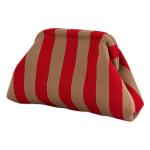 Onderarmtas, clutch, portemonnees, geweven gehaakte handtassen, knoedels, handgemaakt, colorblock clip tas voor dames, zomer, reizen, strand, tas, Rood & Goud Gestreept