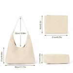GSenhui Gevlochten tas, shopper, PU buideltas, schoudertas, geweven handtas, boodschappentas, draagtas voor school, dagelijks gebruik, zwart