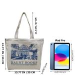Draagtas, Draagtassen Dames, Boodschappentas, Schoudertas Stoffen Tas, Katoenen Tas, Jute Tas, Met Vintage Print, Canvas Tote Bag om te winkelen School