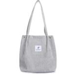 Grote schoudertas voor dames, corduroy schoudertas, strandtas, crossbody tas, shopper, tote bag, boodschappentas, handtas, shopper voor werk, winkelen, school, lichtgrijs