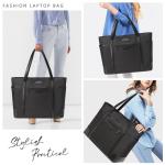 Laptoptas voor dames, ChaseChic waterdichte grote shopper klassieke leraressentas schoudertas voor school, 17,3" werktas met bagageriem zwart