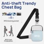 FRID Anti-diefstal Sling Chest Crossbody tas, diefstalbestendige tas,schoudertas, borstzak van nylon voor dames en heren, licht, eenvoudig en met grote capaciteit