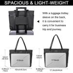 Laptoptas voor dames, ChaseChic waterdichte grote shopper klassieke leraressentas schoudertas voor school, 17,3" werktas met bagageriem zwart