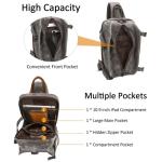 VARLIVOO Retro borstzak heren schoudertas reizen sling bag schoudertas 10,9 inch tablet schouder rugzak crossbody pack voor sport fietsen wandelen waterdicht canvas daypack, grijs,