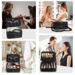 Extra grote cosmeticakoffer, professionele make-upkoffer voor make-up-kunstenaars, dubbellaagse XL cosmetische reiskoffer voor cosmetica met 3 afneembare vakken en 3 make-upvakken,