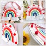 PACKOVE Kinderrugzak regenboog rugzak schoudertas draagtas organizer-tas hangende opbergtas meisjes schoudertassen voor schoudertassen portemonnee voor meisjes